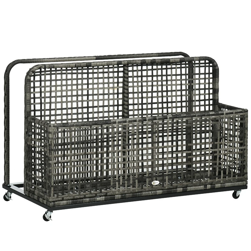 Patio Wicker Pool Float Caddy with Wheels