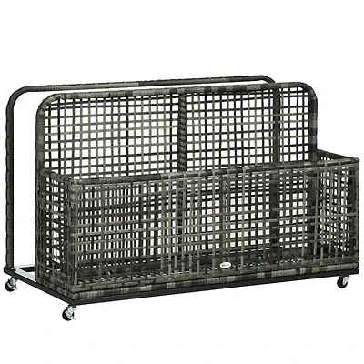 Patio Wicker Pool Float Caddy with Wheels