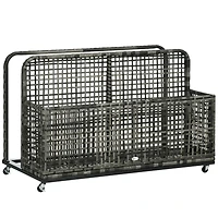 Patio Wicker Pool Float Caddy with Wheels