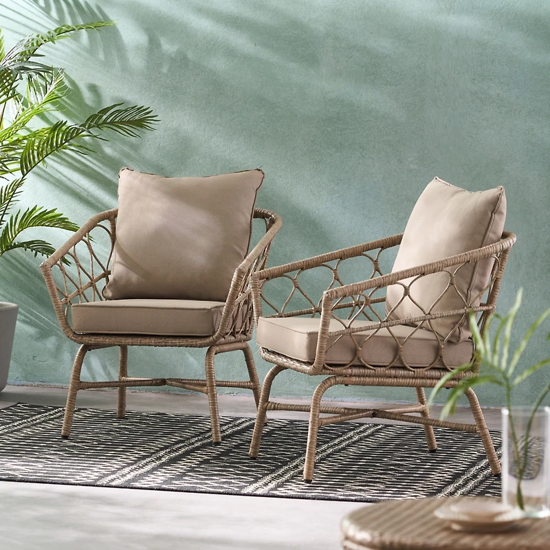 Streamdale Cozy Boho Bruce Club Chair Set (Set Of 2)