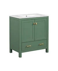 Streamdale 30" Green Bathroom Vanity with Sink and Storage