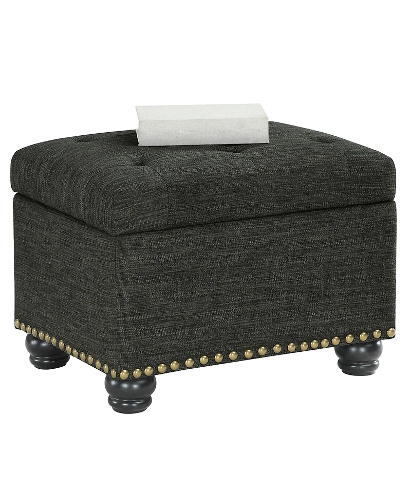 Convenience Concepts 24" Faux Linen 5th Avenue Storage Ottoman