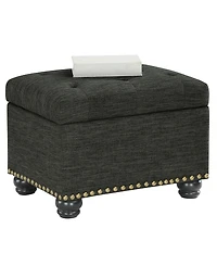 Convenience Concepts 24" Faux Linen 5th Avenue Storage Ottoman