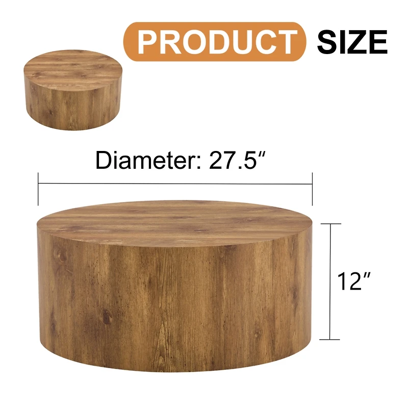 Streamdale Versatile Cylindrical Table with Patterned Design