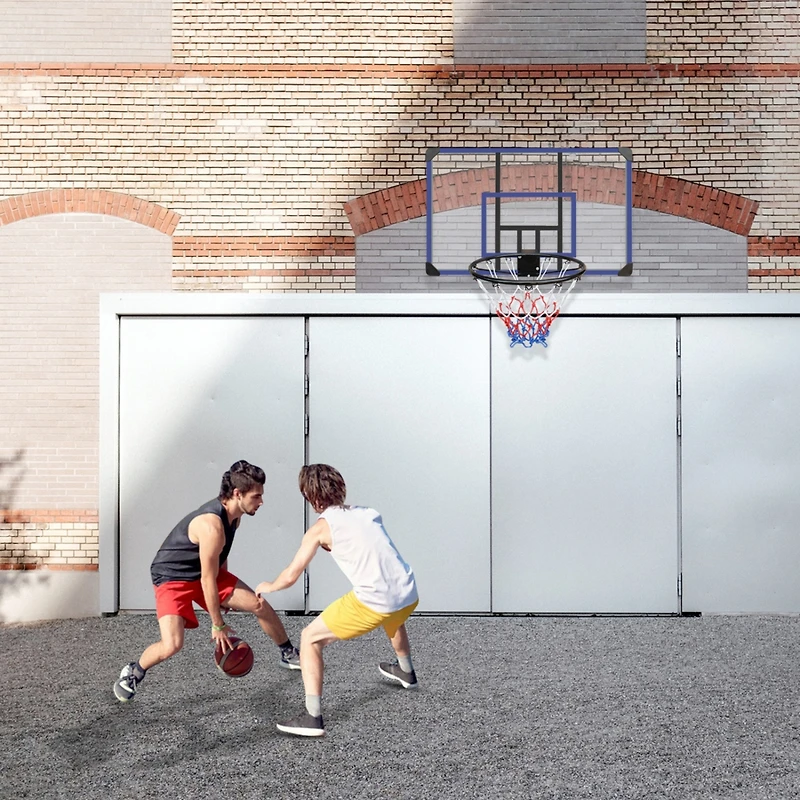Streamdale Wall-Mount Basketball Hoop, Shatterproof Back, Folding Hoop