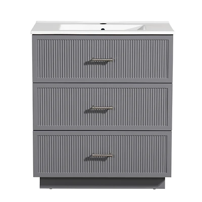 Streamdale Modern 30" Bathroom Vanity Set with Ceramic Sink and Storage