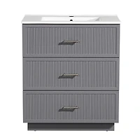 Streamdale Modern 30" Bathroom Vanity Set with Ceramic Sink and Storage