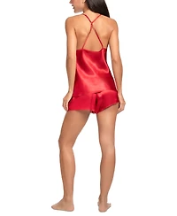 Linea Donatella Women's Satin Lace-Trim 2pc. Cami & Short Set
