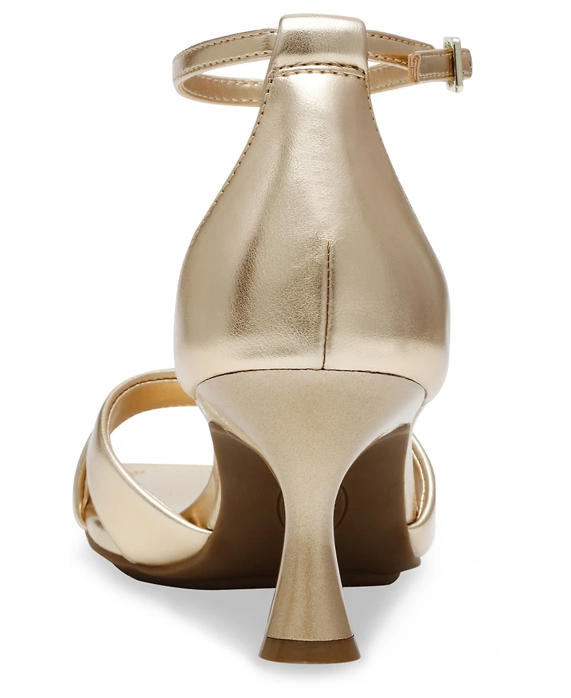 Anne Klein Women's Joss Square Toe Ankle Strap Dress Sandals