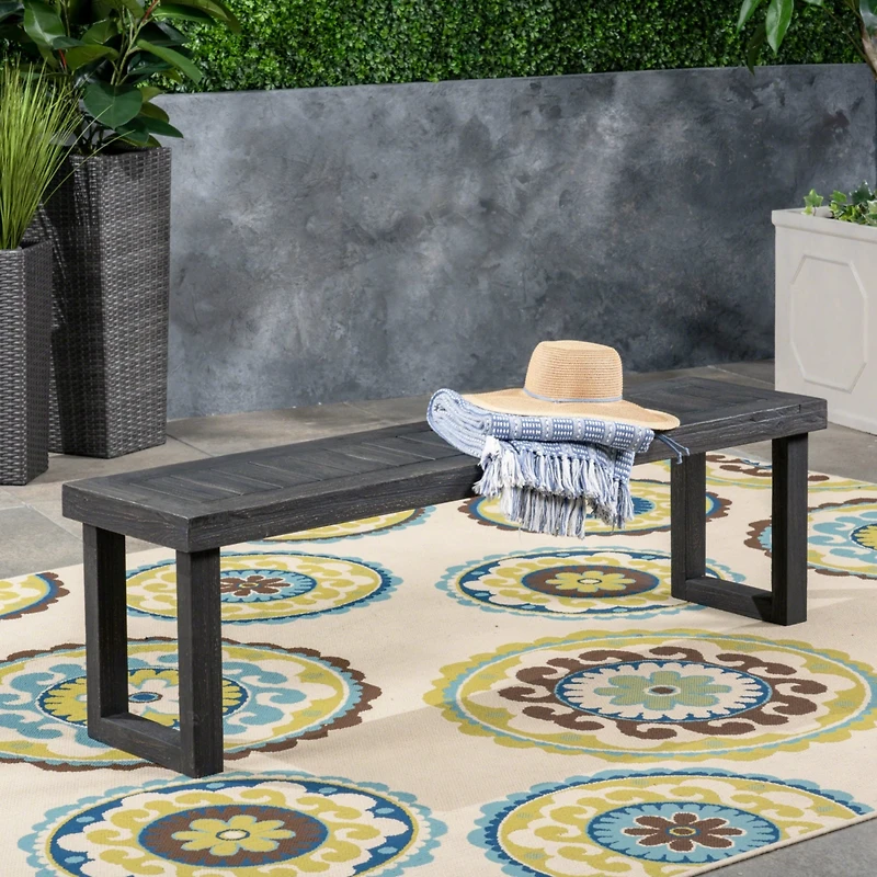 Streamdale Nestor Acacia Wood Outdoor Bench 60"W