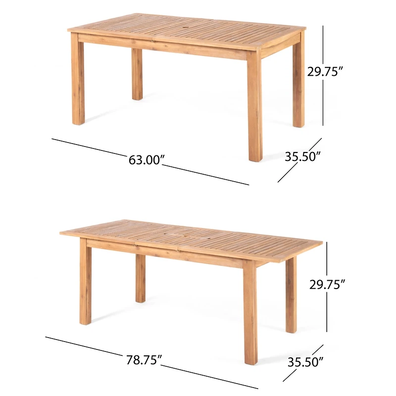 Expandable Acacia Wood Dining Table: Perfect For Outdoor Gatherings
