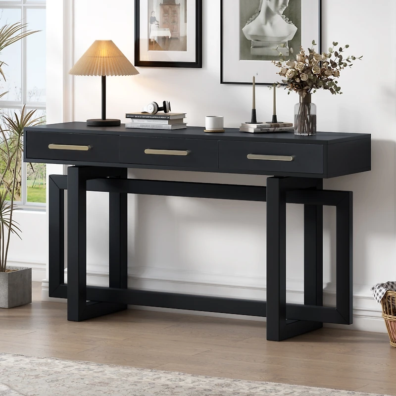 Streamdale Furniture Elegant Console Table with Three Drawers, Extra Long Entryway Table for Entryway, Hallway, Living Room, Foyer, Corridor