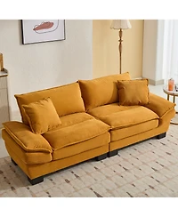 Streamdale Furniture Corduroy Sofa Sleeper Couch Loveseat Sofa with Pillows Comfy Upholstered Deep Seat Sofa for Bedroom, Living Room, Apartment, Offi