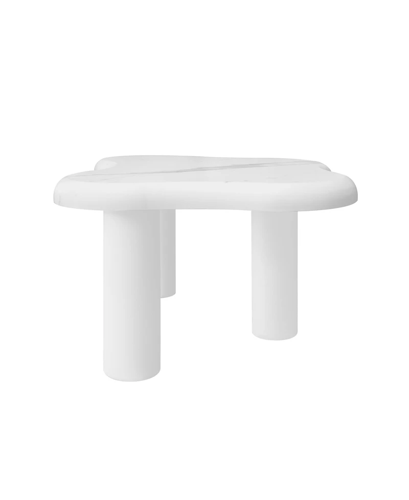 Streamdale Furniture Cloud Coffee Table Classic Modern Marbling Tea Table, Irregular Indoor End Table For Living Room Apartment Free Shape with 3 Legs