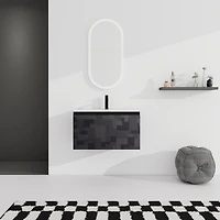 Simplie Fun 30" Floating Wall-Mounted Bathroom Vanity With Ceramics Sink & Soft-Close Cabinet Door, Kd-Package