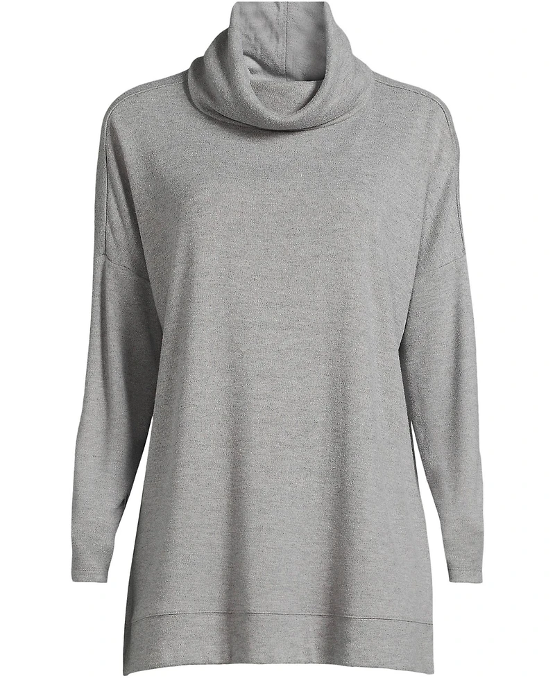 Lands' End Plus Long Sleeve Cozy Knit Cowl Neck Tunic