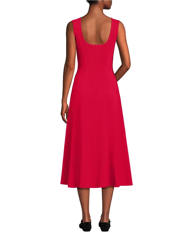 Lands' End Women's Starfish Midi Fit and Flare Dress