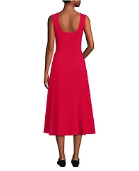 Lands' End Women's Starfish Midi Fit and Flare Dress