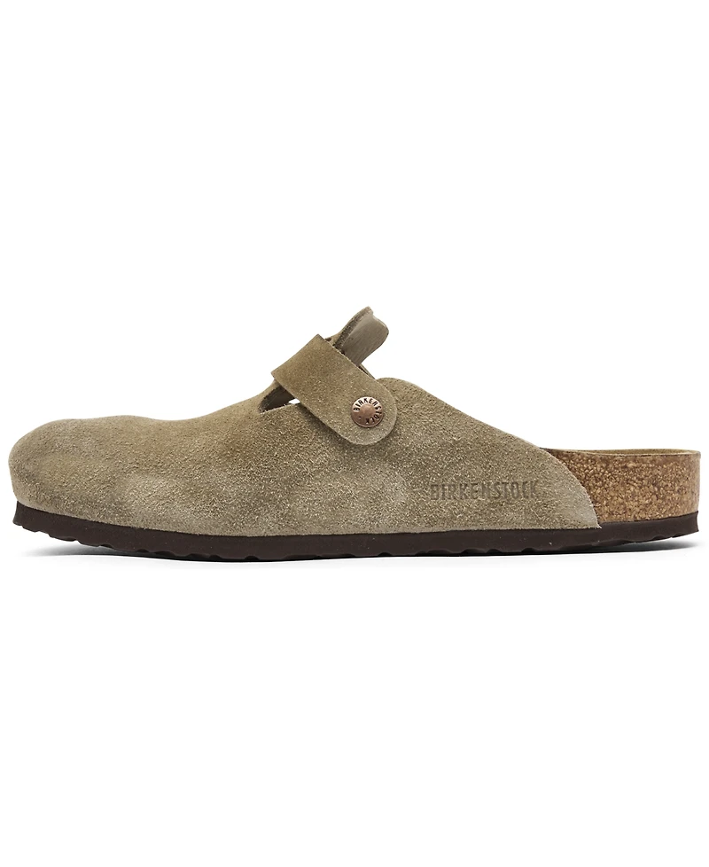 Birkenstock Men's Boston Soft Footbed Suede Leather Clogs from Finish Line