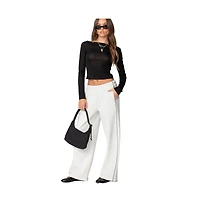 Edikted Womens Rach Sheer Boat Neck Top