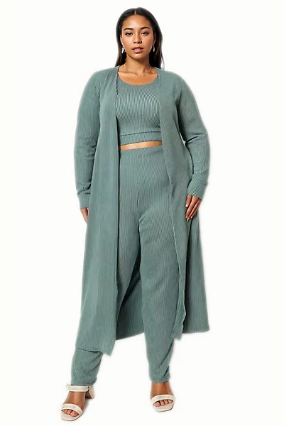 L I V D Women's Plus Luna Three Piece Rib Set
