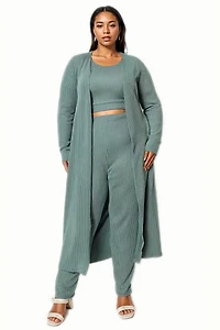 L I V D Women's Plus Luna Three Piece Rib Set