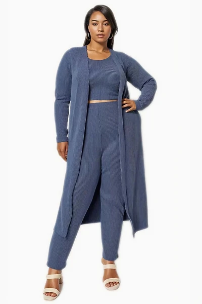 L I V D Women's Plus Size Luna Three Piece Rib Set