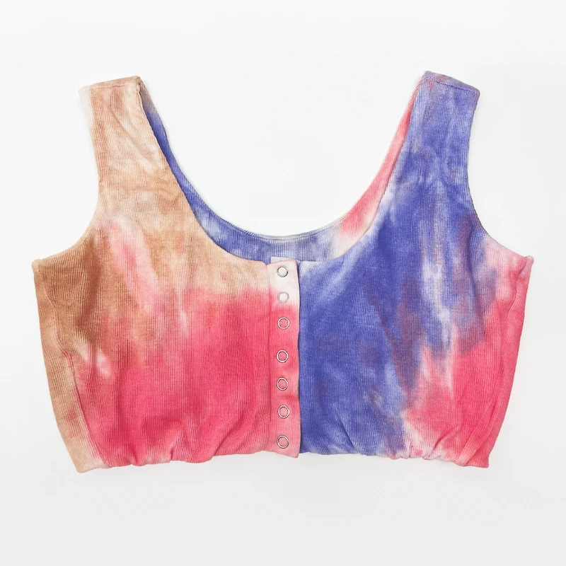 Sparkies Women's Tie-Dyed Quinn Top with Front Opening