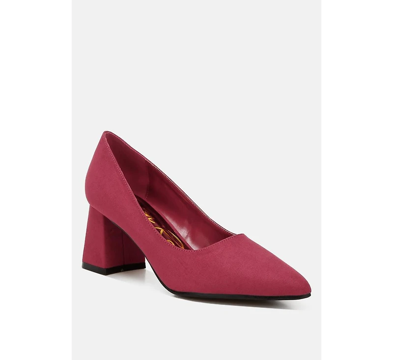 London Rag Malai Block Heel Pumps