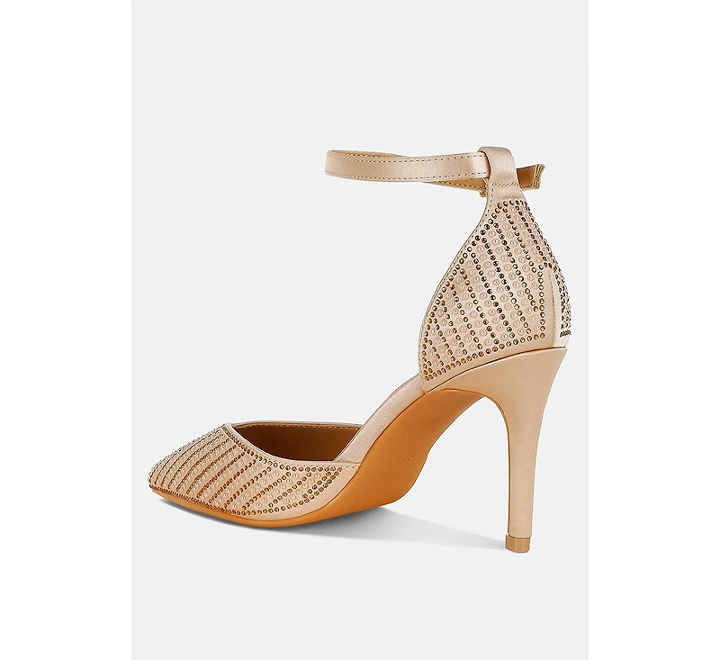 Wanda Pearls & Sequins Embellished Stiletto Sandals Women