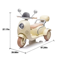 Streamdale 3-Wheel Electric Kids Motorcycle with Storage
