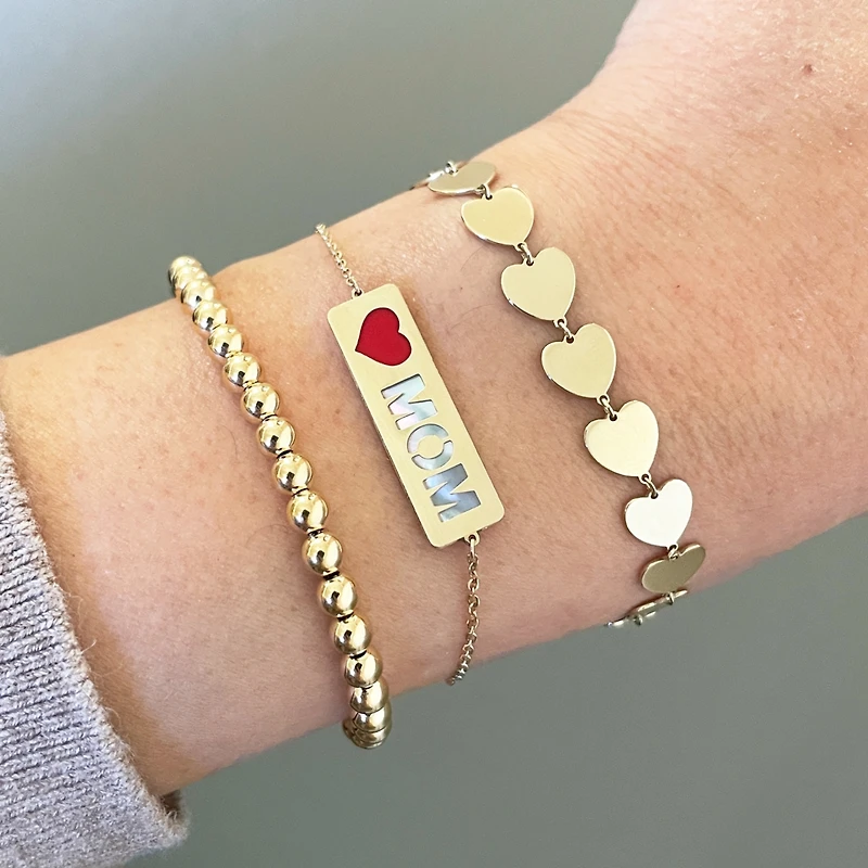 The Lovery Small Gold Ball Bead Bracelet 14K Gold