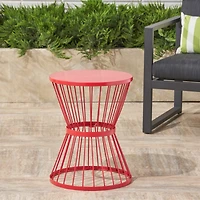 Lassen Modern Hourglass Side Table: Durable, Stylish Outdoor Accent