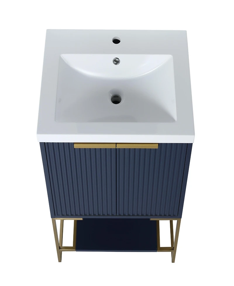 Freestanding Plywood Vanity with Soft-Close Doors and Resin Basin