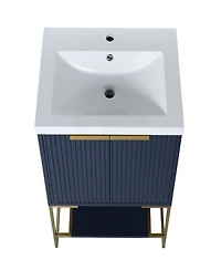 Freestanding Plywood Vanity with Soft-Close Doors and Resin Basin