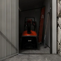 4' x 7.7' Metal Outdoor Storage Shed, Lean to Storage Shed, Garden Tool Storage House with Lockable Door and 2 Air Vents for Backyard, Patio, Lawn, Wh