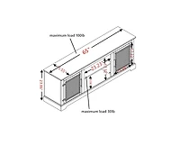 Streamdale Furniture Natural Rattan Door Cabinet with Adjustable Shelf Wood, Farmhouse Rattan Tv Stand Console Table for TVs up to 70 Inches, Storage