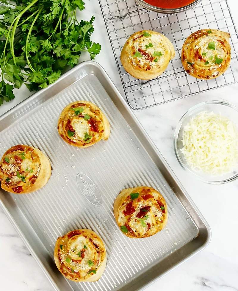 Usa Pan Non-Stick Aluminum 2 Piece Quarter Sheet Pan and Baking Rack Set