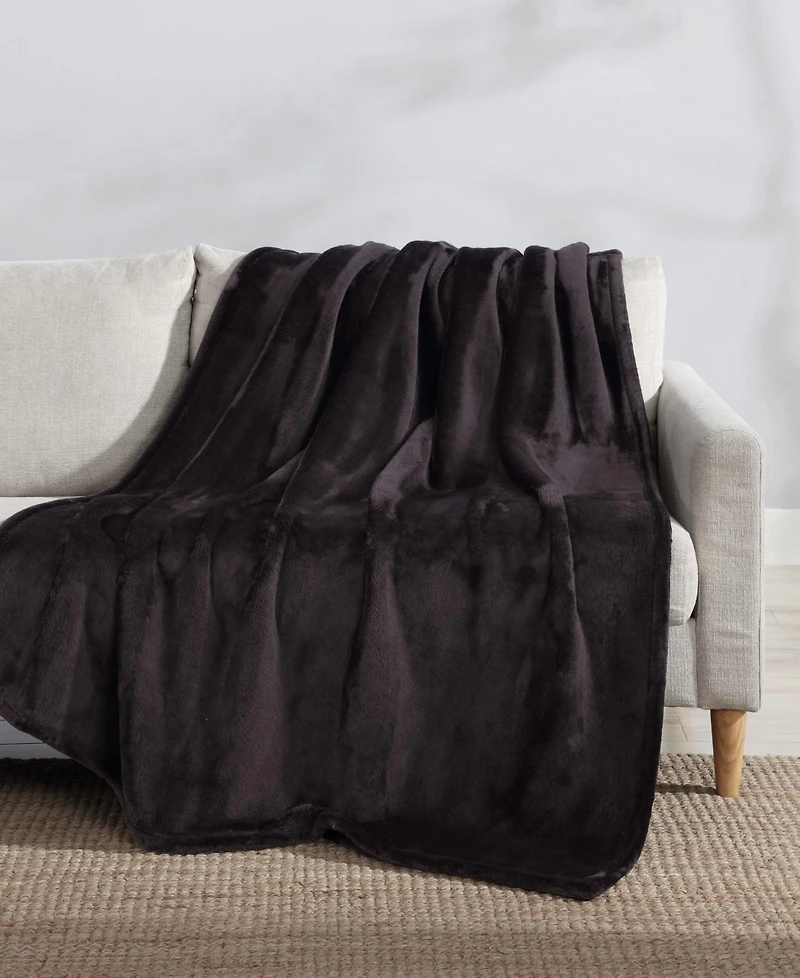 Eddie Bauer Solid Ultra Lux Plush Reversible Throw, 60" X 50"