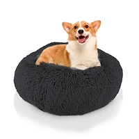Details Calming Dog and Cat Bed, Soft Round Donut Bed for Pets, Super Lux