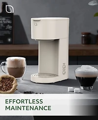 Willow Kitchen Compact Single Serve Coffee Maker - Compatible with K-Cup Pods Ground