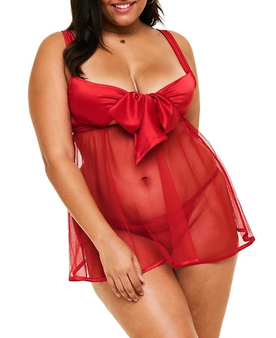 Adore Me Plus Bessima Babydoll & G-String Set Lingerie