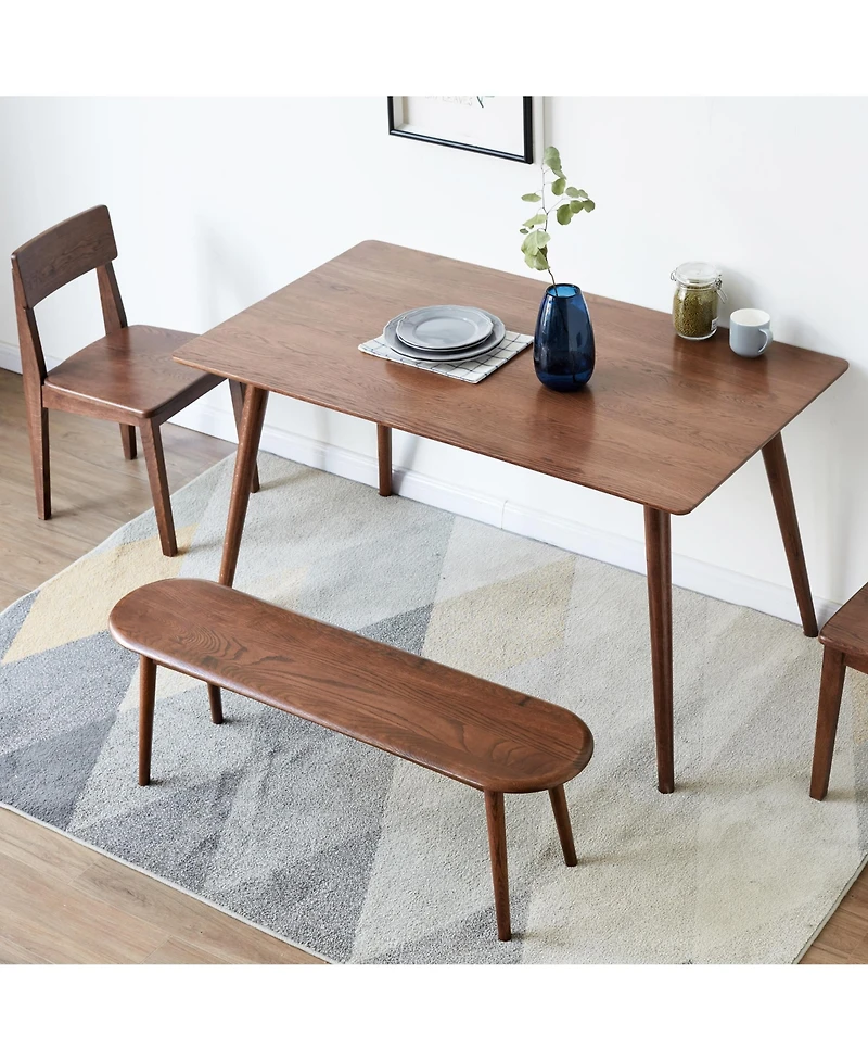 Slickblue Natural Oak Wood Dining Bench for Living Room Use