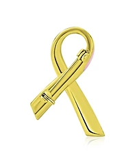 Bling Jewelry Prevention Pink Ribbon Breast Cancer Survivor Brooch Pin Gold Heart Accessory