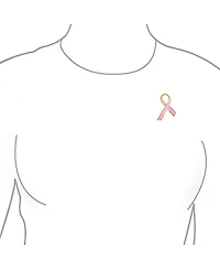 Bling Jewelry Prevention Pink Ribbon Breast Cancer Survivor Brooch Pin Gold Heart Accessory