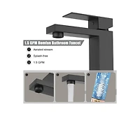 Bathroom Sink Faucet,Bathroom Sink Faucet for 1 or 3 Hole with Pop Up Drain Stopper and Water Supply Hoses,Deck Plate Included