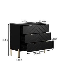 3-Drawer Dresser Chest Cabinet