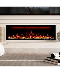 Mondawe 50" Smart Electric Fireplace, 1500W, Sgs-Certified With Overheat Protection