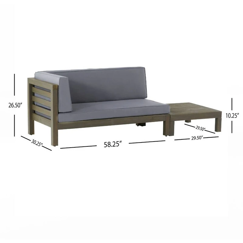 Streamdale Oana Left Corner Bench And Coffee Table. Dark Grey