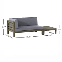 Streamdale Oana Left Corner Bench And Coffee Table. Dark Grey
